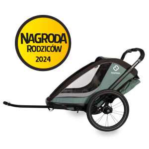 Hamax - Przyczepka rowerowa dla dzieci 3w1 COCOON, 2 osobowa - GREEN/BLACK