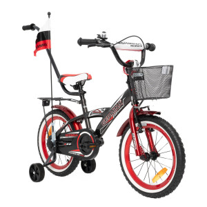 Rower dla dziecka Bmx Germina 16" cali Czarno-Czerwony - POMYSŁ NA PREZENT