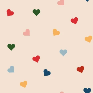 Tapeta do pokoju dla dziecka Hearts in all colours