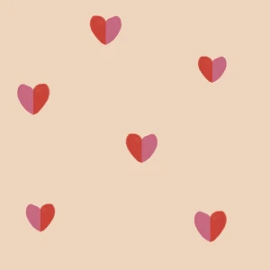 Tapeta do pokoju dla dziecka Hearts Draw Two Colours