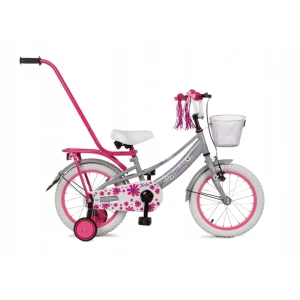 Rower dla dziecka BMX Daisy 16" szaro-różowy - POMYSŁ NA PREZENT