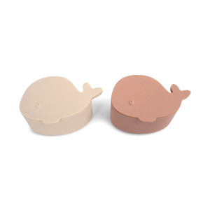 Filibabba Zestaw 2 mini pudełek na przek±ski Wieloryb Blush