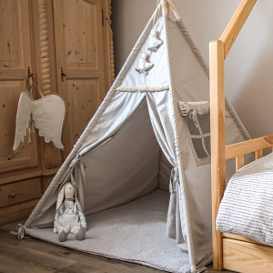 Gąska – tipi, namiot dla dzieci z matą podłogową + zawieszki