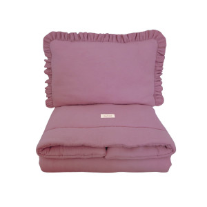 Pościel muślinowa z wypełnieniem falbanka Purple