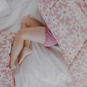 Pościel bawełniana z wypełnieniem Stokrotki Różowa