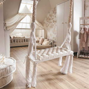 Drewniana pikowana huśtawka dla dzieci Royal Vintage - kolory