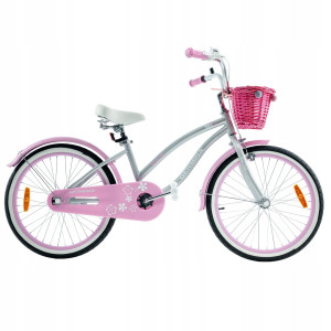 Rower dziecięcy BMX 20" cali Szary z Koszykiem