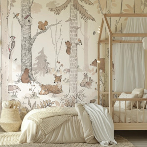 Tapeta Malumi FOREST MURAL Sepia dla dzieci