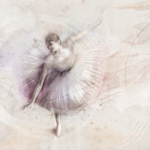 Tapeta dla dzieci Malumi BALLET - desert rose - tapeta z baletnicą do pokoju dziewczęcego