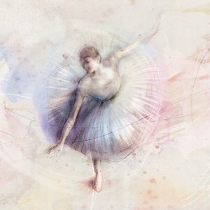 Tapeta dla dzieci Malumi BALLET - rainbow - tapeta dla tancerki do pokoju dziewczęcego