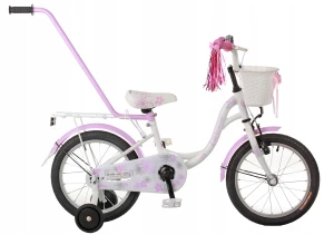 Rower dla dziecka BMX Flowers 16" Biało/Fioletowy - POMYSŁ NA PREZENT