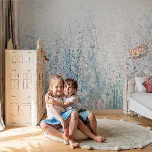 Tapeta dla dzieci Malumi DAISY - blue - tapeta artystyczna dla nastolatki