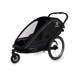 Hamax - Przyczepka rowerowa dla dzieci 2w1 BREEZE, 2 osobowa -BLACK