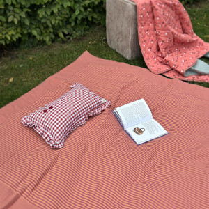 Dalia Stripes – muślinowy koc piknikowy XXL – mata piknikowa 180×150 cm