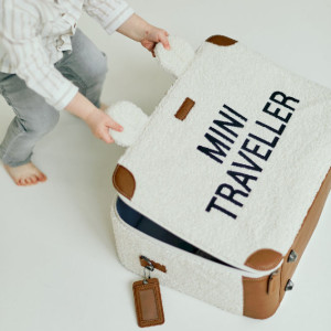 Childhome Walizka dziecięca Mini Traveller Teddy bear White