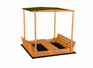 Piaskownica Drewniana z Daszkiem 160x160 cm Impregnowana FSC dla Dzieci