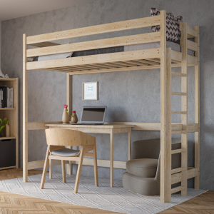 Łóżko Antresola 1 Osobowa SkyBed Plus - Sosna