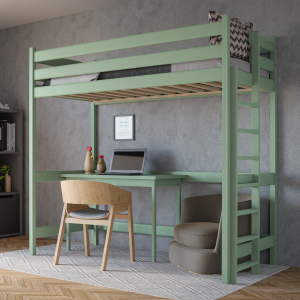 Łóżko Antresola 1 Osobowa SkyBed Plus - Mięta