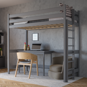 Łóżko Antresola 1 Osobowa SkyBed Plus - Szare