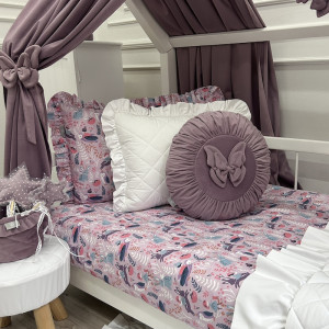 Pościel bawełniana z falbanką Zwierzątka