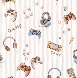 Tapeta do pokoju dziecięcego kremowa GAMING