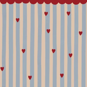 Tapeta do pokoju dla dziecka French hearts stripes
