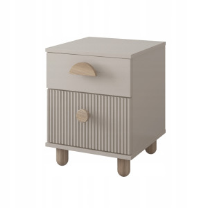 Szafka nocna LOFT z dwiema szufladami – 57 cm - Kaszmirowa