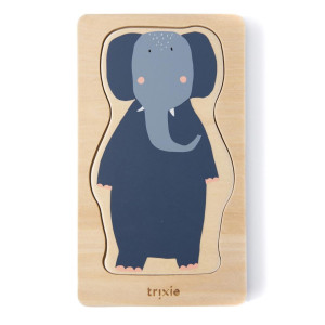 Drewniane Puzzle Warstwowe – Zwierzaki Trixie Baby