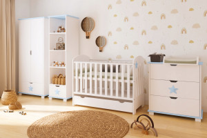 Drewniane Łóżeczko 2w1 STAR 120x60 Z Szufladą - kolory
