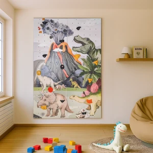 Modułowa ścianka wspinaczkowa dla dzieci „Dinozaury” | Domowa ściana wspinaczkowa edukacyjna i zabawowa
