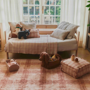Dywan bawełniany Tartan 90×120 cm Wouf Wouf – Rose