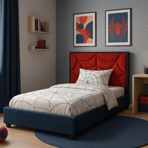 Tapicerowane łóżko dla dzieci Spider pajęczyna