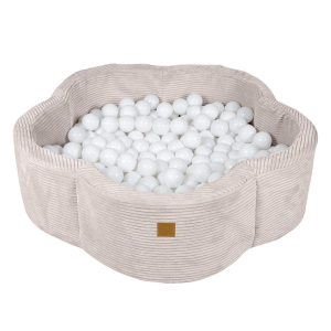 Basen z Kulkami dla Dzieci Aesthetic Ecru Kwiatek - Piłki do Wyboru