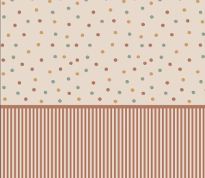 Tapeta dziecięca w brązowe paski i kropki – Bouncy Dots – mural