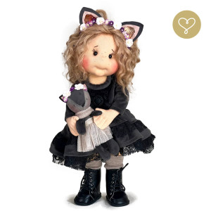 Szmaciana lalka dla dzieci Raven - Lullu Dolls