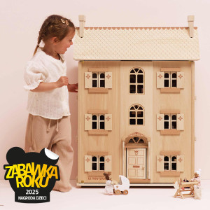 Naturalny drewniany domek dla lalek, zabawka dla dzieci, lalki, Le Toy Van