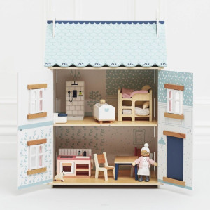 Drewniany domek dla lalek Bluebelle Le Toy Van + mebelki