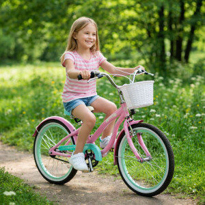 Rower dla dziecka BMX CRUISER 20" różowo-miętowy - PREZENT NA KOMUNIĘ