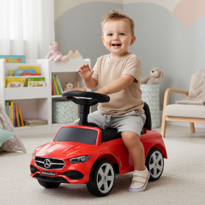Jeździk Mercedes C-Class czerwony pchacz chodzik 12m+