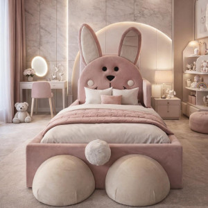 Tapicerowane łóżko dla dzieci Króliczek Bunny LUX