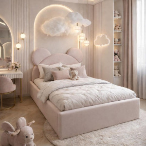 Tapicerowane łóżko dla dzieci Miś Teddy