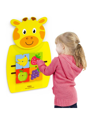 VIGA Drewniana Tablica Manipulacyjna Żyrafka Certyfikat FSC Montessori
