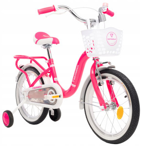 Rower dla dziecka BMX 16" cali Różowy z Koszykiem - PREZENT DLA DZIECKA
