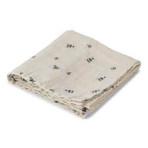 Kocyk muślinowy Swaddle Honeybee 100x100 cm