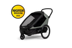 Hamax Outback Next Dusty Green – podwójna przyczepka rowerowa dla dzieci 2w1