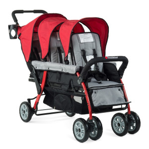 Gaggle Foundations Sport Splash Stroller Trio czerwony Wózek 3-osobowy dla rodzin i placówek