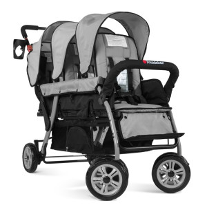 Gaggle Foundations Sport Splash Stroller Trio szary Wózek 3-osobowy dla rodzin i placówek