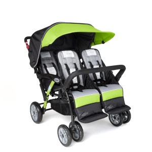 Gaggle QUAD SPORT zielony Wózek dla 4 dzieci do żłobka i przedszkola