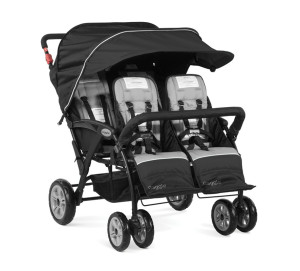 Gaggle QUAD SPORT czarny Wózek dla 4 dzieci do żłobka i przedszkola