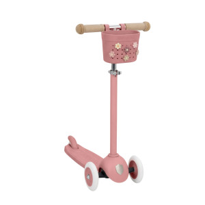Banwood Hulajnoga ECO z koszykiem Pin & Ride Raspberry
